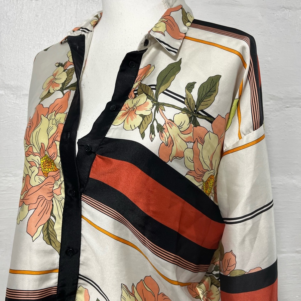 ZARA FLORAL BUTTON SHIRT (527) - Picture 11 of 12